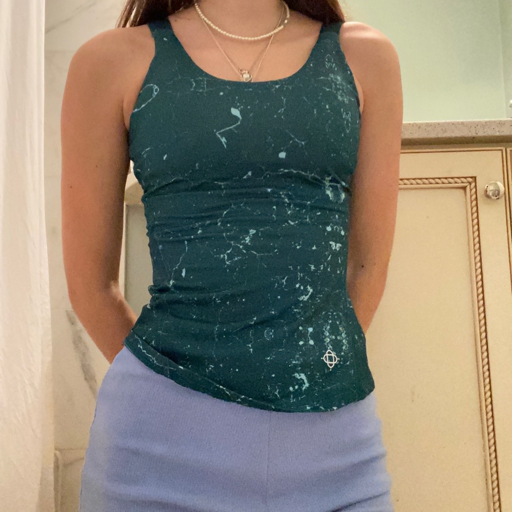 Satva Emerald Green Marble Tank Top